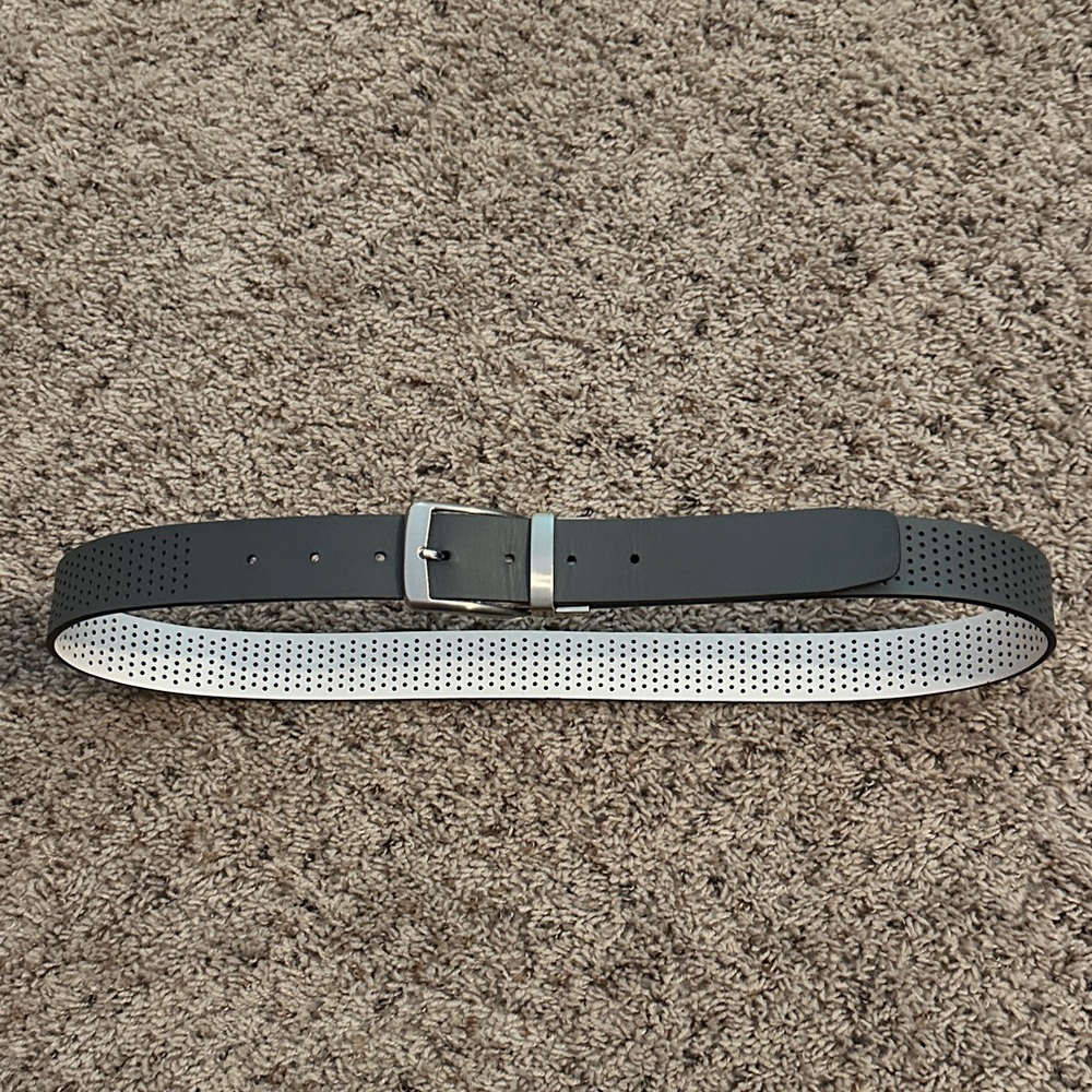 Men's Black Perforated Belt